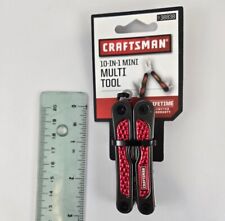 Craftsman Mini Multitool 10 In 1 Knife Snip Screwdriver File Awl Opener Red