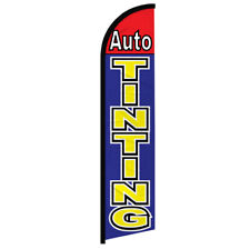 Auto Tinting Windless Advertising Swooper Flag Auto Body Redblue