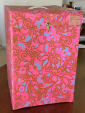 Vtg 1960s Wig Storage Box Wwig Form Pink Retro Flower Design Vinyl Carry Case