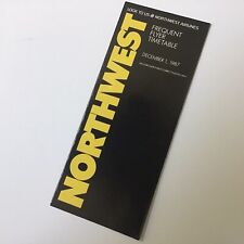 Northwest Airlines Timetable December 1 1987 - Excellant Nos
