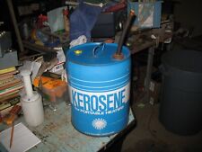 Vintage Metal 5 Gallon Kerosene Can Light Blue Good Condition Gasoil Decor