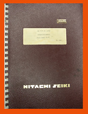 Hitachi Seiki 4ne Ii 600 Cnc Lathe Fanuc 3t-f Operators Maintenance Manual