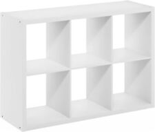Furinno Cubicle Open Back Decorative Cube Storage Organizer 6-cube White