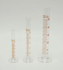 Cylinder Set Graduated 5 10 50 Ml Borosilicate Glass Lab New Cylinders