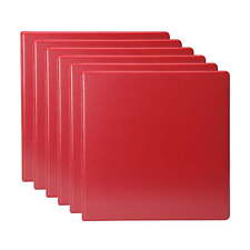3-ring Durable View Binder 2 Inch Binder Ring Type Slant D-ring Red 6 Pack