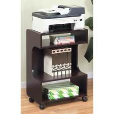 Sintechno Mobile Printer Stand With Storage Brown Modern Contemporary