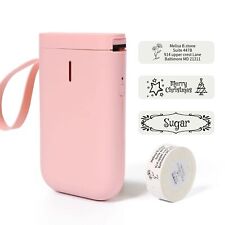 Pink Label Maker Machine With Tape D11 Portable Bluetooth Sticker Label Print...
