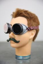 Vintage Welding Goggles New Old Stock Steampunk Motorcycle Glasses Gray Black