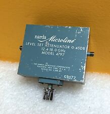 Narda 4797 12.4 To 18 Ghz 0 To 45 Db 5 Watt Sma F-f-f Level Set Attenuator