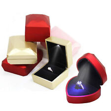 Led Velvet Jewelry Necklace Storage Display Case For Proposal Wedding Gift Box