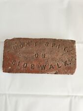 Rare Vintage Antique Original Dont Spit On Sidewalk Brick Coffeyville Kansas