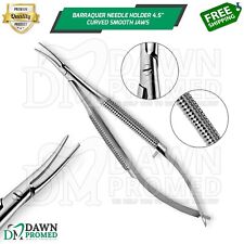 Barraquer Needle Holder 4.5 Curved Smooth Jaws Ophthalmic Eye Instrument