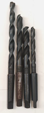 Assorted Lot Of 4 Morse Taper Shank Drill Bits 2 Flute High Speed Spiral