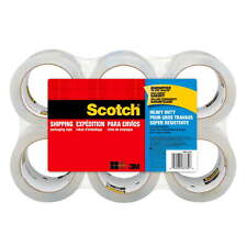 Scotch Packaging Tape Heavy Duty Shipping Clear 1.88 In. X 54.6 Yd 6 Rolls