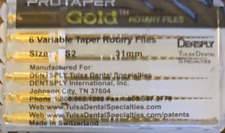 Protaper Gold Rotary Files 31mm S2 Dentsply Tulsa Assorted Endodontics Endo