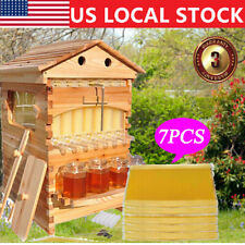 7pcs Free Flowing Honey Bee Hives Beehive Frames Cedarwood Beekeeping Brood Box