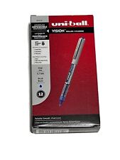 Uni-ball Vision Rollerball Pens Fine Point Blue Ink Dozen 60134