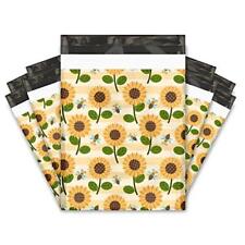 12x15 50 Sunflowers Bees Designer Poly Mailers Shipping Envelopes Premium...