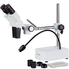 Amscope 10x-20x Led Binocular Stereo Microscope Boom Arm Led Gooseneck