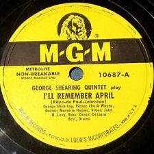 George Shearing Ill Remember April Jumping With Symphony Sid Mgm 1950 Jazz