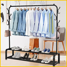 Metal Garment Rack Heavy Duty Closet Organizer Clothes Hanger Shoes Storage Rack