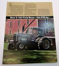 New Vintage 1977-1982 White Field Boss 2-180 Tractor Single Fold Brochure