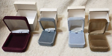 4 Vtg Jewelry Gift Ring Box Velvet Flocked Earring Box Jewelry Lot Clam Shell