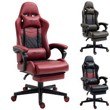 Adjustable High Back Gaming Chair Racing Office Recliner W Footrest Pillow