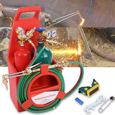 Welding Torch Kit With Gauge Oxygen Acetylene Long Pipe Brass Nozzle Cutting