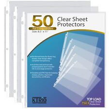 Sheet Protectors 8.5 X 11 Inch Clear Page Protectors For 3 Ring Binder Plastic
