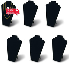 6pcs Pack 12.5inches Black Velvet Necklace Easel Jewelry Organizer Displays Sta