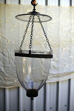 Antique Anglo Indian Bell Jar Lantern Belgian Lamps Suspendu Pendent Light F60