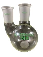 Chemglass 250ml 2-neck Round Bottom Flask 2440 Vertical Side Neck Cg-1518-03