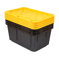 27 Gallon Heavy Duty Stackable Storage Bin Container Plastic Tote 4-pack