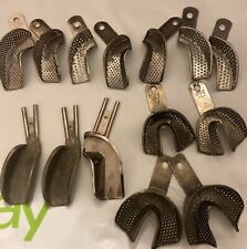 14 Misc. Sizes Dental Metal Impression Trays. See Pictures