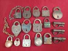 Lot 17 Vintage Antique Padlocks Locks Duro Fraim Yale. Bell Master Romer Co