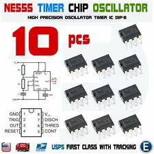 10pcs Ne555p Ne555 Ic 555 High Precision Oscillator Timer Dip-8 Chip Usa