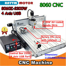 4 Axis 2200w 8060 Usb Mach3 Engraver Drilling Cnc Router Milling Machine 220v