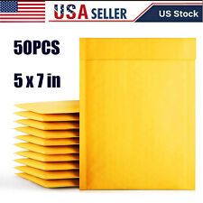 5x7 Inch 50pc Kraft Bubble Padded Envelopes Mailers Shipping Bags Air Defense