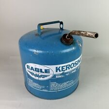 Vintage Eagle 5 Gallon Kerosene Can Galvanized Metal Blue Gas Oil Virginia