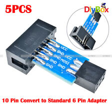 5pcs Atmel Avrisp Stk500 Usbasp Adapter Board Usb 10 Pin To 6 Pin Adapter - Blue