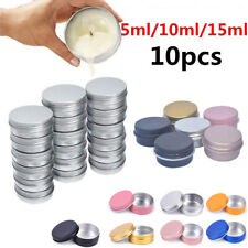 10pcs Aluminium Tin Metal Container Cosmetic Pot Lip Balm Jar Small Round Tins