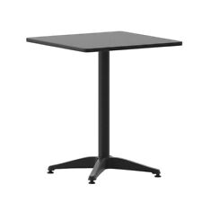 23.5 Square Black Stainless Steel Indoor-outdoor Restaurant Dining Table