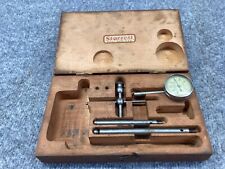 Vintage Machinists Starrett 196 Universal Dial Test Indicator Set .001 Wood Case