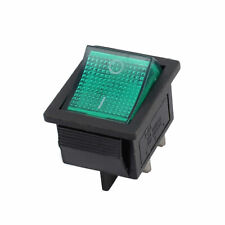 Green Light 4 Pin Dpst On-off Snap In Boat Rocker Switch 15a250v 20a125v Ac