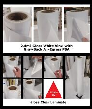 2.4mil White Calendar Vehicle Vinyl Gloss Clear Laminate Roll Combo Wrap 7-yr