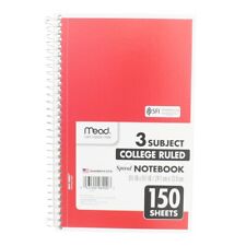 Mead Spiral Notebook College Ruled 3 Subject 150 Sheets