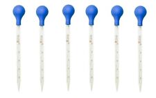 6pk 10ml Glass Graduated Dropper Pipettes Lab Dropper With Red Rubber Capscale