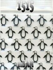 100 Pack Black Penguins 1515 Apple Zip Baggies 1.5x1.5 Mini Polybags