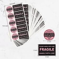 Cute Pinkblack Fragile Handle With Love Stickers Do Not Crush Bend Fold
